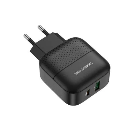 Сетевое зарядное устройство Borofone BA46A, USB QC3.0 3 А, Type-C PD 3 А, чёрное 9088842