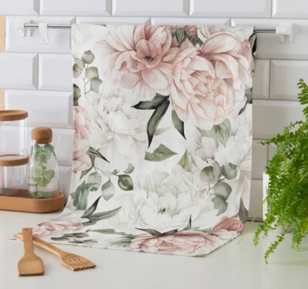 Полотенце кухонное Этель Пионы 40х73см 100% хлопок саржа 190г/м2 5376623