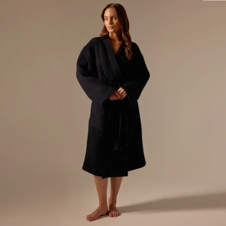 Халат вафельный женский SL HOME: Boho "Дарк Маре", размер XL, 100% хлопок, 280 г/м2 10091603