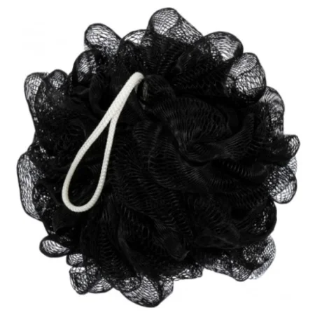 Мочалка-бант для душа "Гигант", d-15 см, 80 г, soft, 2 цвета (чёрный, серый), для бани и сауны "Банн