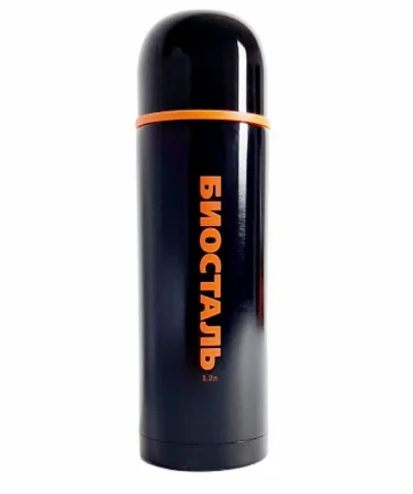 Термос "Биосталь-Спорт" с узкой горл. и круг. кр.,черный, 1,2л. NBP-1200C *1