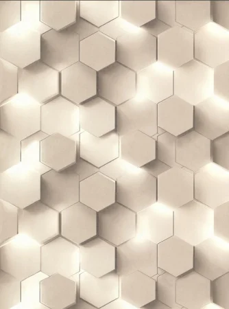 Обои горячего тиснения Аспект 10,05х1,06м Гексагон декор коричневый бежевый 70669-22 *1/6