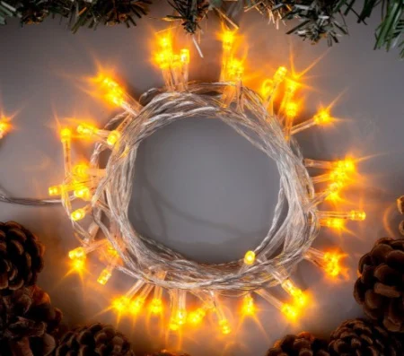 Гирлянда «Нить» 5 м IP20 прозрачная нить 50 LED свечение жёлтое 8 режимов 220 В 3556760 *1