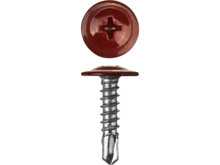 Саморез с прессшайбой, сверло, для крепления металла RAL3005 4,2х16 уп. - 20 шт. SteelRex