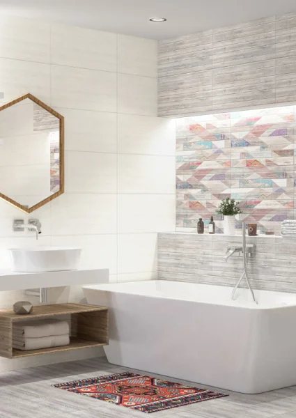 Плитка облицовочная Керамин Shabby Marfil 315х630мм 1уп=1,59м2 1п=50,88м2 белая