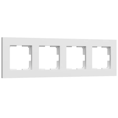 Рамка Werkel Slab на 4 поста (белый матовый) W0042961