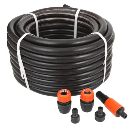 Шланг поливочный ТЭП d=3/4 (19 мм) 'Жук Оптима' (25 м) с коннекторами и насадкой 339545-00 *1