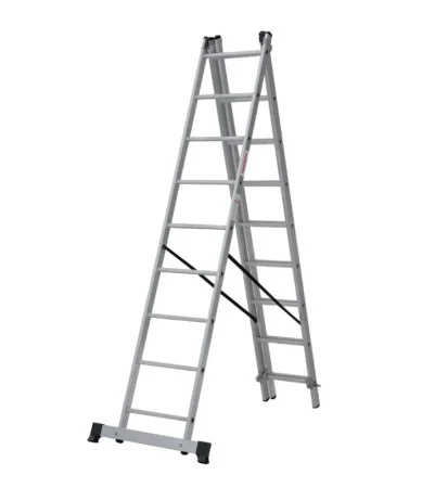 Лестница 9 ступеней 3 секции алюминиевая Новая Высота NV 1230 1230309 *1
