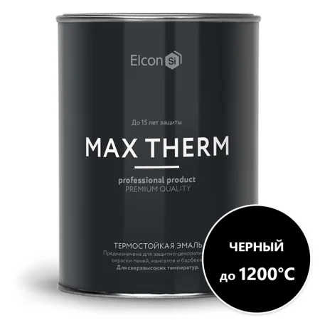 Эмаль термостойкая Elcon черная 0,8кг