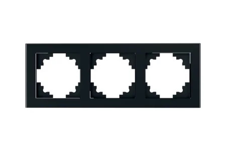 Рамка 3-м "Катрин" стекло черный GFR00-7003-05 Stekker *1
