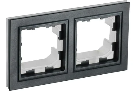 Рамка 2-м "Brite" РУ-2-БрЧ-44 IP44 черный IEK BR-M22-44-K02