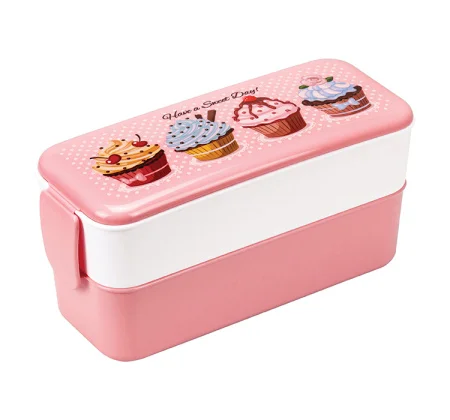 Контейнер для обеда (0,5+0,5л)  Капкейки