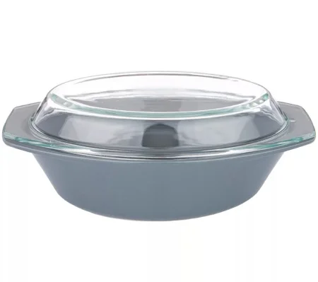 Форма для запекания с жаропрочной крышкой Agness 2,5л серая