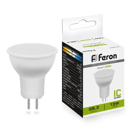Лампа светодиодная, (13W) 230V G5.3 4000K MR16, LB-960
