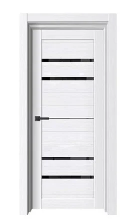 Дверь межкомнатная SunDoors 2 700х2000мм Белый бланко черное стекло