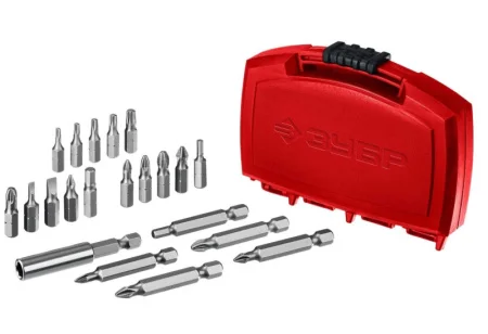 Набор бит 21 предм. +магнитный адаптер "МХ-21" сталь CR-V в боксе Зубр 26600-H21 *1