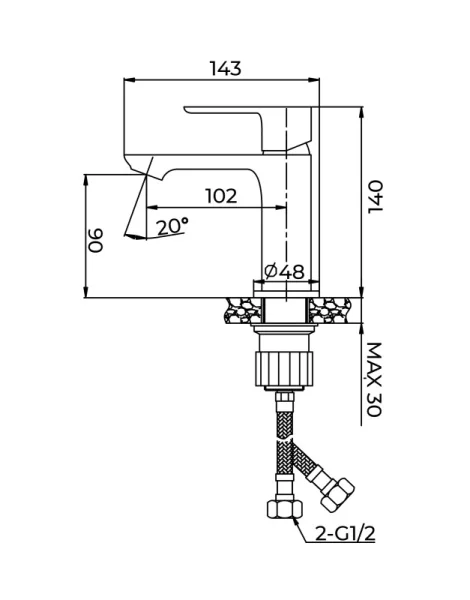 Смеситель для умывальника Avrora Atlas AV3610