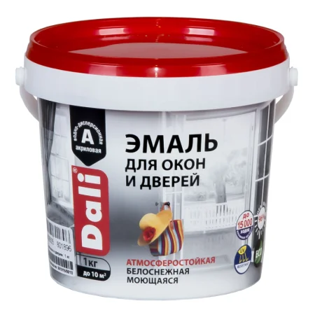 Эмаль для окон и дверей DALI полуматовая белый 1л