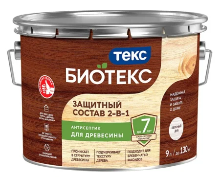 Состав защитный 2 в 1 Текс Биотекс Беленый дуб 9л