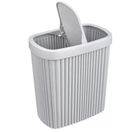 КОНТЕЙНЕР ДЛЯ МУСОРА С ПЛАВАЮЩЕЙ КРЫШКОЙ "VELVET" 5,9Л 225х140Х253ММ (Светло-серый флэк)