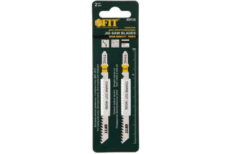 Пилки для лобзика по дереву 3х74х100мм HCS разведенные фрезерованные зубья уп-2шт Т111С Fit 40935 *1