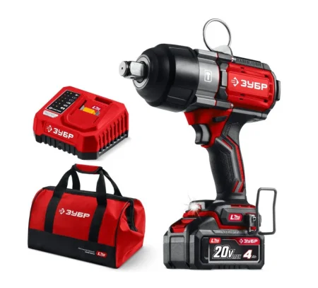 Гайковерт ударный бесщеточный Зубр ГБУ-1000-41 20В, 1000Нм, 1 АКБ LMS (4Ач), сумка