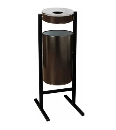 Урна для мусора 36л с пепельницей черная СЛП-300 черный Титан *1