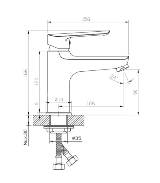 Смеситель для раковины Lagos Black LG26B