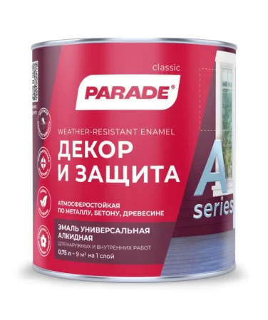 Эмаль PARADE А2 Декор и Защита база А полуматовая 0,75л