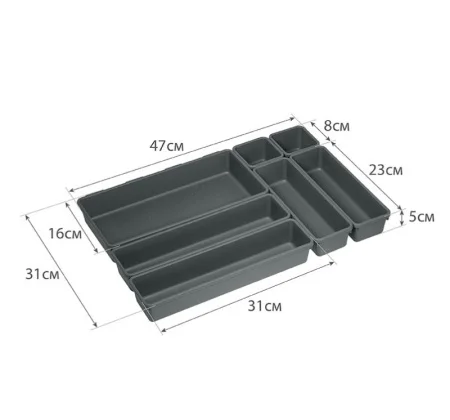 Лотки. Набор №3 Графитовый 460x310x50мм