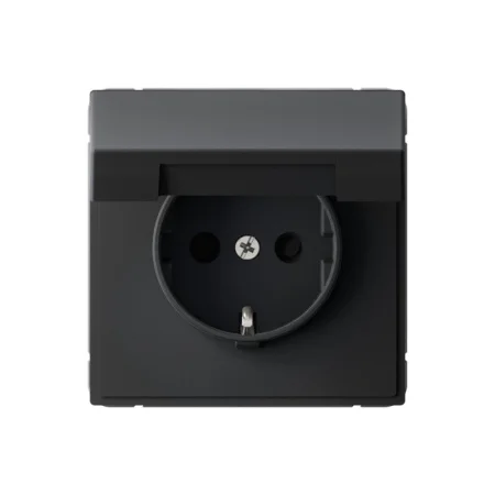 Розетка 1-м СП "Artgallery" с заземл. со шторк. с крышкой, 16А, IP20, механизм, карбон GAL001046 (Sy