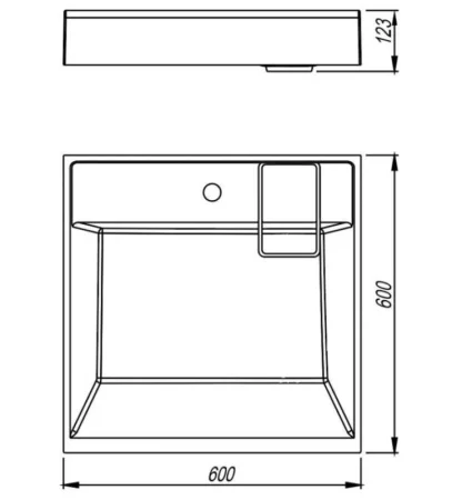 Раковина над стиральной машиной Florentina Лагуна 10.300.00600.001 60см литьевой мрамор, белая